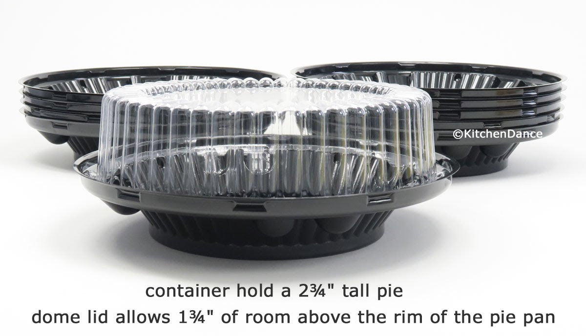 Recipiente para tarta de plástico de dos piezas de 8" con forma de cúpula alta - Caja de 100 n.º WJ37