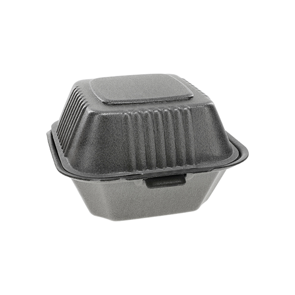 5.8 x 5.8 x 3.3" PS Foam SmartLock Hinged Lid Container - Case of 504 - #YHLB06000000