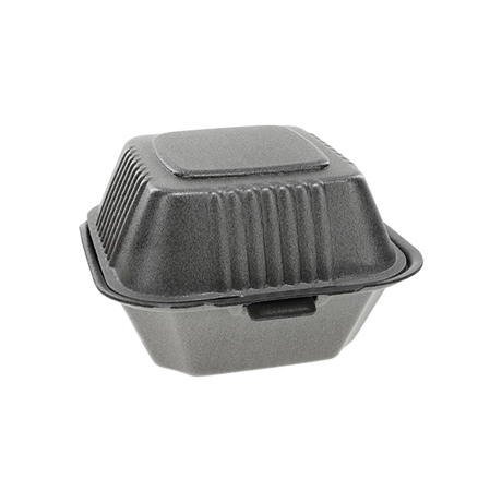 5.8 x 5.8 x 3.3" PS Foam SmartLock Hinged Lid Container - Case of 504 - #YHLB06000000
