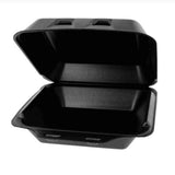 8 x 8 x 3" PS Foam SmartLock Hinged Lid Container - Case of 150 - #YHLB08010000