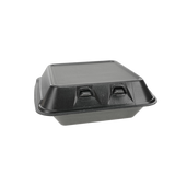 8 x 8 x 3" PS Foam SmartLock Hinged Lid Container - Case of 150 - #YHLB08010000