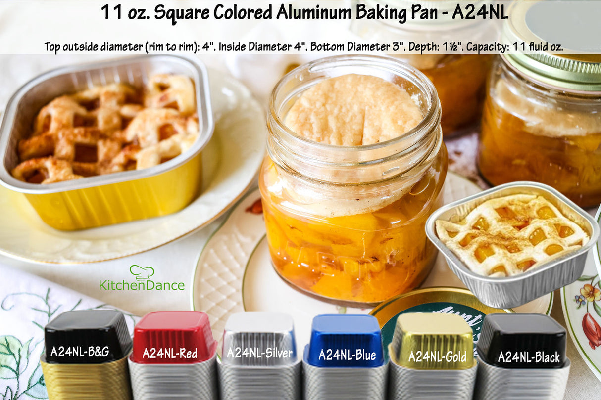 11 oz  Square Colored Aluminum Dessert Pans - Case of 1000  #A24NL