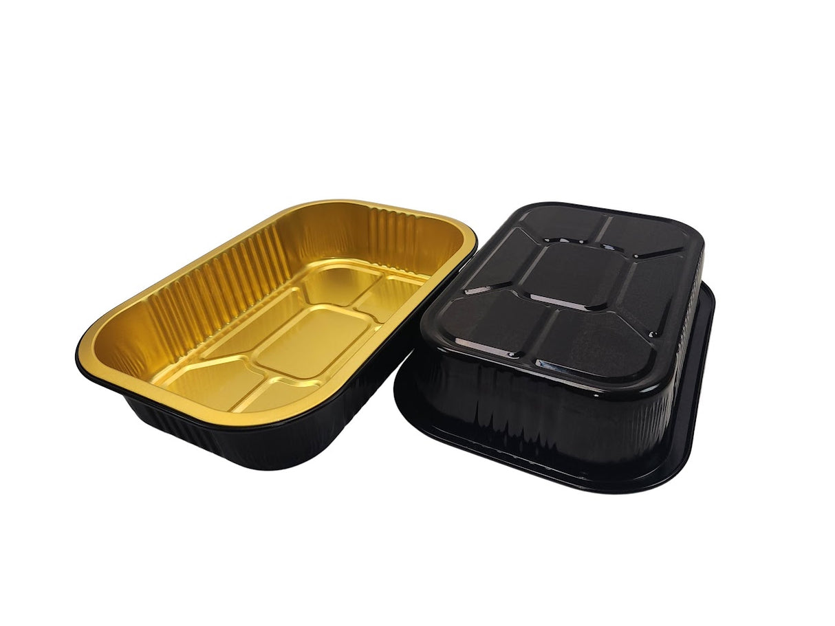 Bandeja para platos principales de aluminio resistente de colores de 8" x 5" - Caja de 500 - N.° A67NL