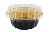 8 oz. Round Colored Disposable Foil Pan with Snap-on Plastic Lid - Case of 1000 - #A8P