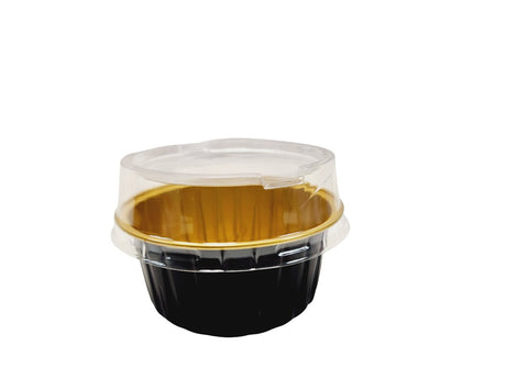 Vaso de postre de aluminio de colores de 4,5 oz con tapa de plástico (caja de 2000 unidades) n.° A35P