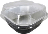 4" Square Colored Aluminum Foil Dessert Pan w/ Lids Case of 1000- #A6P