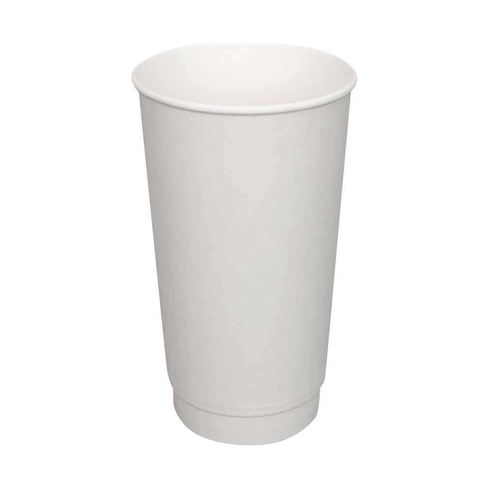 Vaso para bebidas calientes de pared doble de papel blanco de Prime Source, capacidad de 20 onzas (caja de 500)