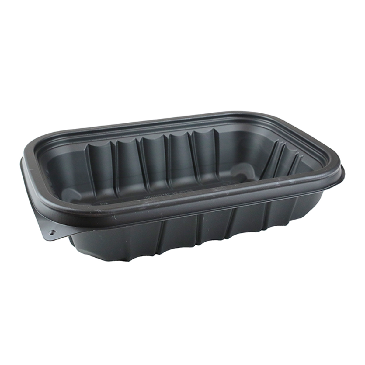 9" x 6" Entrée2Go 32 oz. Black MFPP Container - Case of 300 - #YCNB9X632000