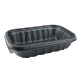 9" x 6" Entrée2Go 32 oz. Black MFPP Container - Case of 300 - #YCNB9X632000