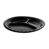 9" 3-Compartment Placesetter Deluxe Laminated PS Foam Plate - Case of 500 - #YTKB00110000