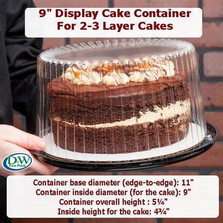 9"  Cake Container for 2-3 layers  Case of 80 - #WG27 D & W Fine pack