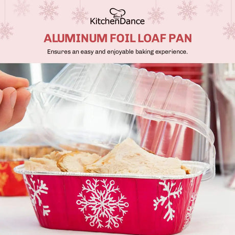 1 lb. Holiday Foil Loaf Pan with Dome Lid - Case of 100  #9302X Durable Packaging