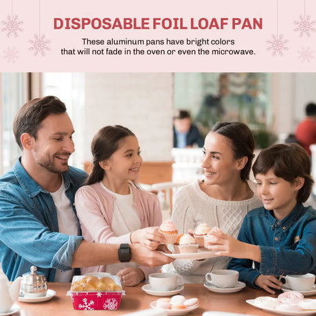 2 lb. Holiday Foil Loaf Pan with Plastic Lid - Case of 100 - #9401P Durable Packaging