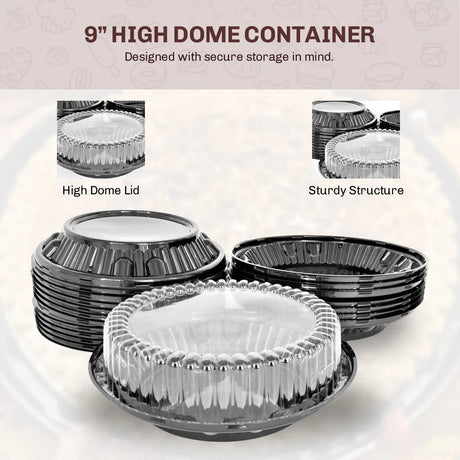 9" Plastic Pie Container w/ High Dome Lid - Case of 160 - #WJ43 D & W Fine pack