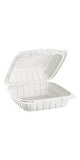 9 x 9 x 3 MFPP 1 Compartment Hinged Take Out Container White - Case of 150