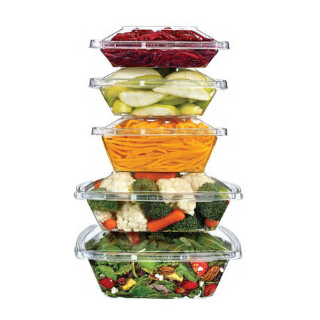 16 oz. PagodaWare Tamper Evident & Tamper Resistant Hinged Deli Container - Case of 164 - #TS16PW Inline Plastics