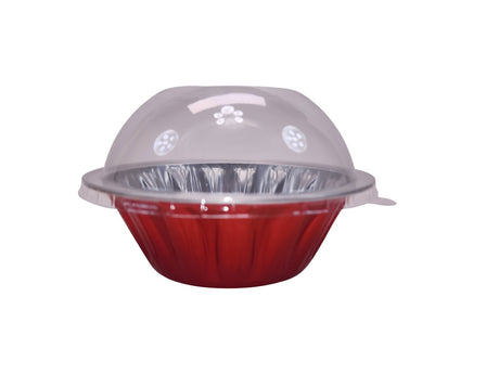 18 oz. Jumbo Disposable Aluminum Pot Pie Pan with Lid- Case of 600 -  #A57P