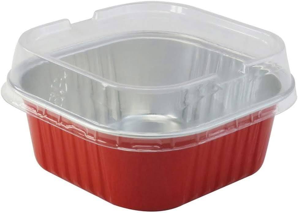 11 oz. Square Foil Cup with Snap-on Plastic Lids - Case of 1000 - #A24P