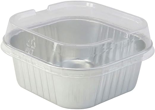 11 oz. Square Foil Cup with Snap-on Plastic Lids - Case of 1000 - #A24P