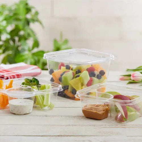 6 x 6 Square Tamper Evident & Tamper Resistant 48 oz. Clamshell Container - Case of 216 - #TSSB48 Inline Plastics