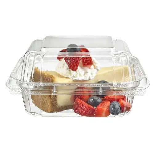 5" x 5" Tamper Evident & Tamper Resistant 25 oz. Deli Clamshell  Container - Case of 272 - #TS5X5 Inline Plastics