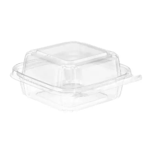 5" x 5" Tamper Evident & Tamper Resistant 25 oz. Deli Clamshell  Container - Case of 272 - #TS5X5 Inline Plastics