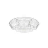 96 oz. Two Piece Round Platter with 5 Compartments - Case of 50 - #PL096C Inline Plastics
